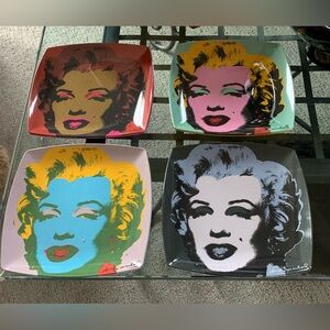 4 Andy Warhol CB2 Marilyn Monroe Melamine Plates by Precidio Objects for CB2